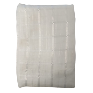 Lace Voile Curtains Blocks Design White