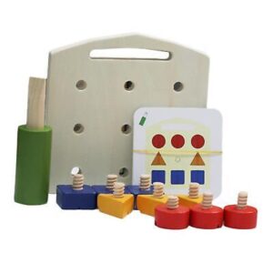 Colorful Wooden Screw Toy For Early Education