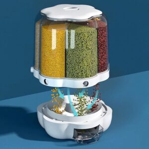 6-Grid Rotating Cereal; Rice & Grain Dispenser: - Image 4