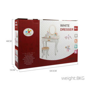 White Kids Wooden Dresser; Stool And Makeup Set - Image 4