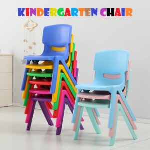 Blue Kindergarten Stackable Plastic Chairs