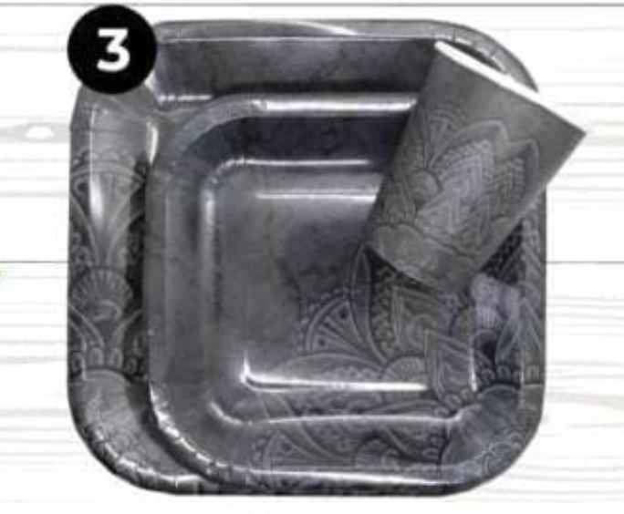 Disposable Paperplate Sets No3 Black