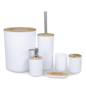 White 6Pc Bathroom Accessory Set