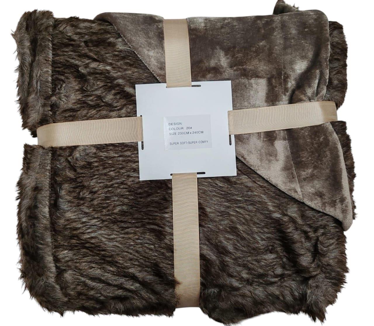 Brown Choc Siberian Faux Fur Throw