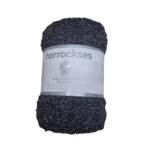 Charcoal  Horrockses Teddy Fleece Throw 180 X 200