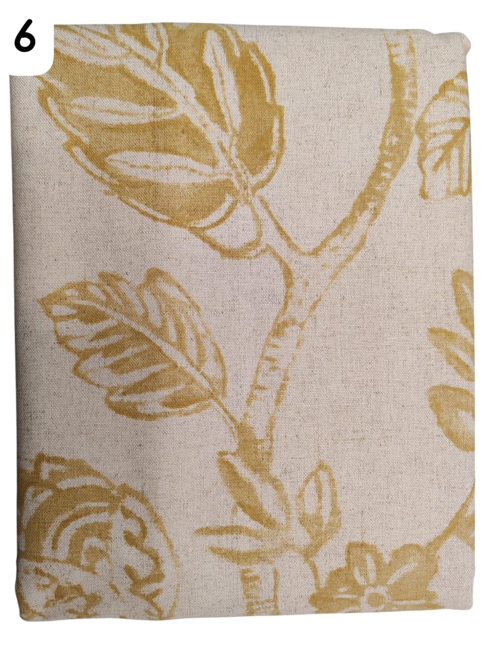6 Golden Leaf Foliage Artisan Eid Collection Tablecloths 138X300cm (8 Seater)