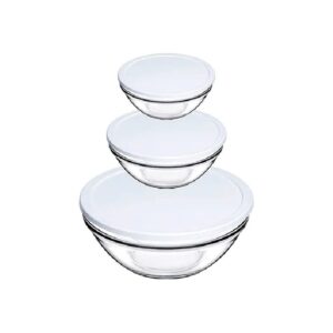 1.7Lt+1.135Lt+595Ml White Lids  3 Pcs Chefs Set Pasabahce
