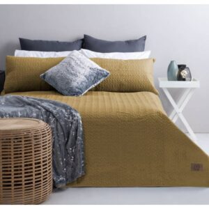Mustard Pierre Cardin Plain Pinsonic Quilts 3Pc