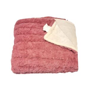 Lilac/Dark Pink Super Soft Siberian Faux Fur Throw