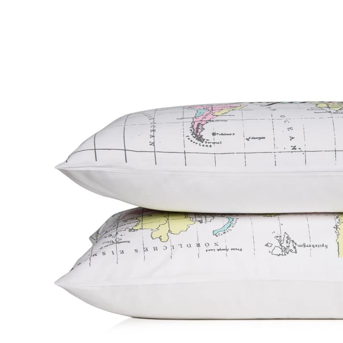 Lets Get Lost Chainstore Polycotton Pillowcases Set Of 2 - Image 2