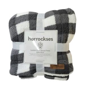 Charcoal 200X220 Check Sherpa Throw Horrockses