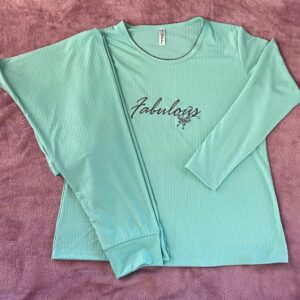 Winter Pyjamas Peppermint Ribbed