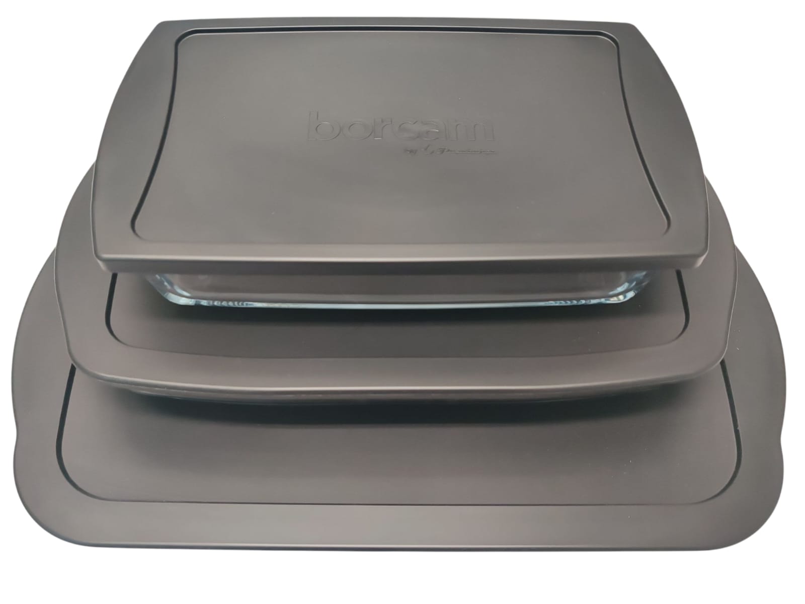 Borcam Rectangular Casseroles With Grey Lid 1320Ml