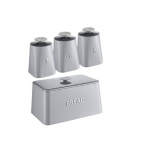Dove Grey Bread Bin And Canister Set