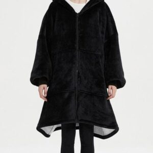 Black Zip Style Huggle Hoodie