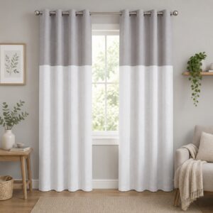 CHAINSTORE 2-TONE EYELET LINED CURTAIN - Image 2