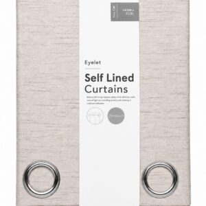 LIGHT BEIGE EYELET SELF-LINED CURTAINS