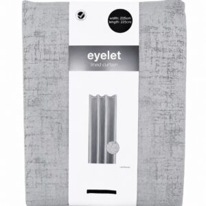 CHARCOAL LOLA JACQ EYELET LINED CURTAINS