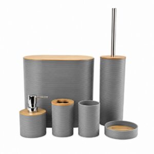 GREY 6-PIECE BATHROOM SET