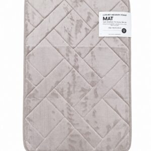 TAUPE CRISS CROSS LUXURY MEMORY FOAM BATH MAT