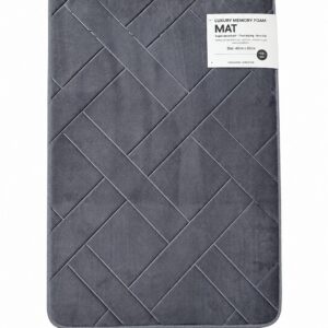 CHARCOAL CRISS CROSS LUXURY MEMORY FOAM BATH MAT
