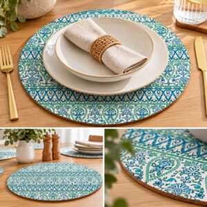 WOOLIES BLUE INDIE 4 PACK CORK PLACEMATS - Image 2