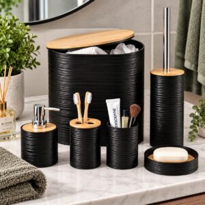 BLACK 6-PIECE BATHROOM SET - Image 2