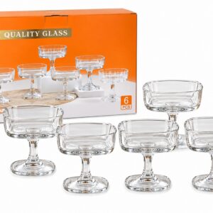 6-PIECE COUPE GLASS ICE CREAM BOWL SET