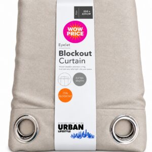 URBAN LIFESTYLE BEIGE EYELET BLOCKOUT CURTAIN