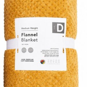 YELLOW SHEET STREET EMBOSSED FLANNEL THROW/BLANKET