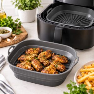 PERILLA SILICONE GREY SQUARE FOLDABLE AIRFRYER MOULD - Image 3