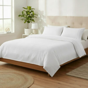 Queen White Pintuck Duvet Cover - Elegant Bedding