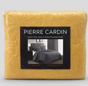 Mustard Pierre Cardin Plain Pinsonic Quilts 3PC Set