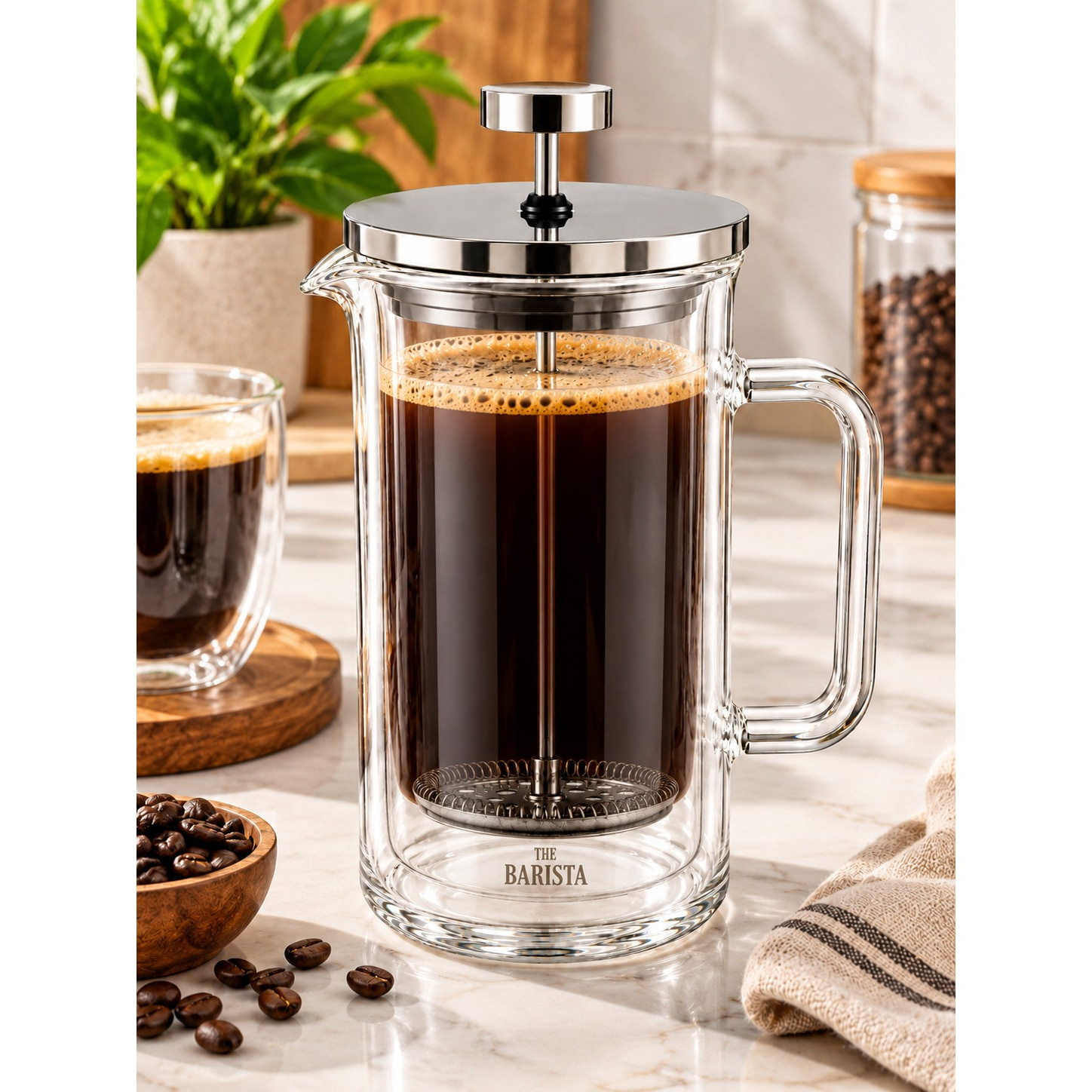 600ML Double Wall Barista Plunger - Premium Coffee Brewing