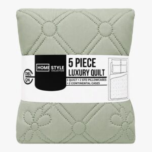 SAGE HOMESTYLE 5 PIECE MICROFIBRE LUXURY QUILT SET