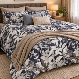 KING MYLES LEAVES PIERRE CARDIN COMFORTER - PREMIUM BEDDING - Image 2
