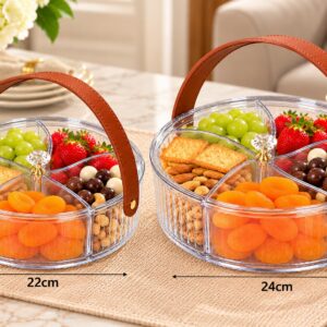 5 DIVISION ROUND ACRYLIC SNACK SERVER - 24X8CM - Image 3