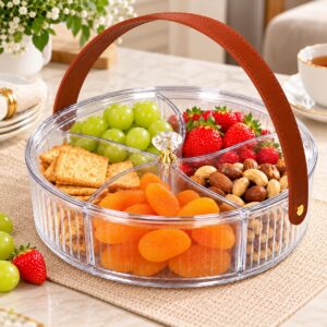 5 DIVISION ROUND ACRYLIC SNACK SERVER - 24X8CM - Image 2