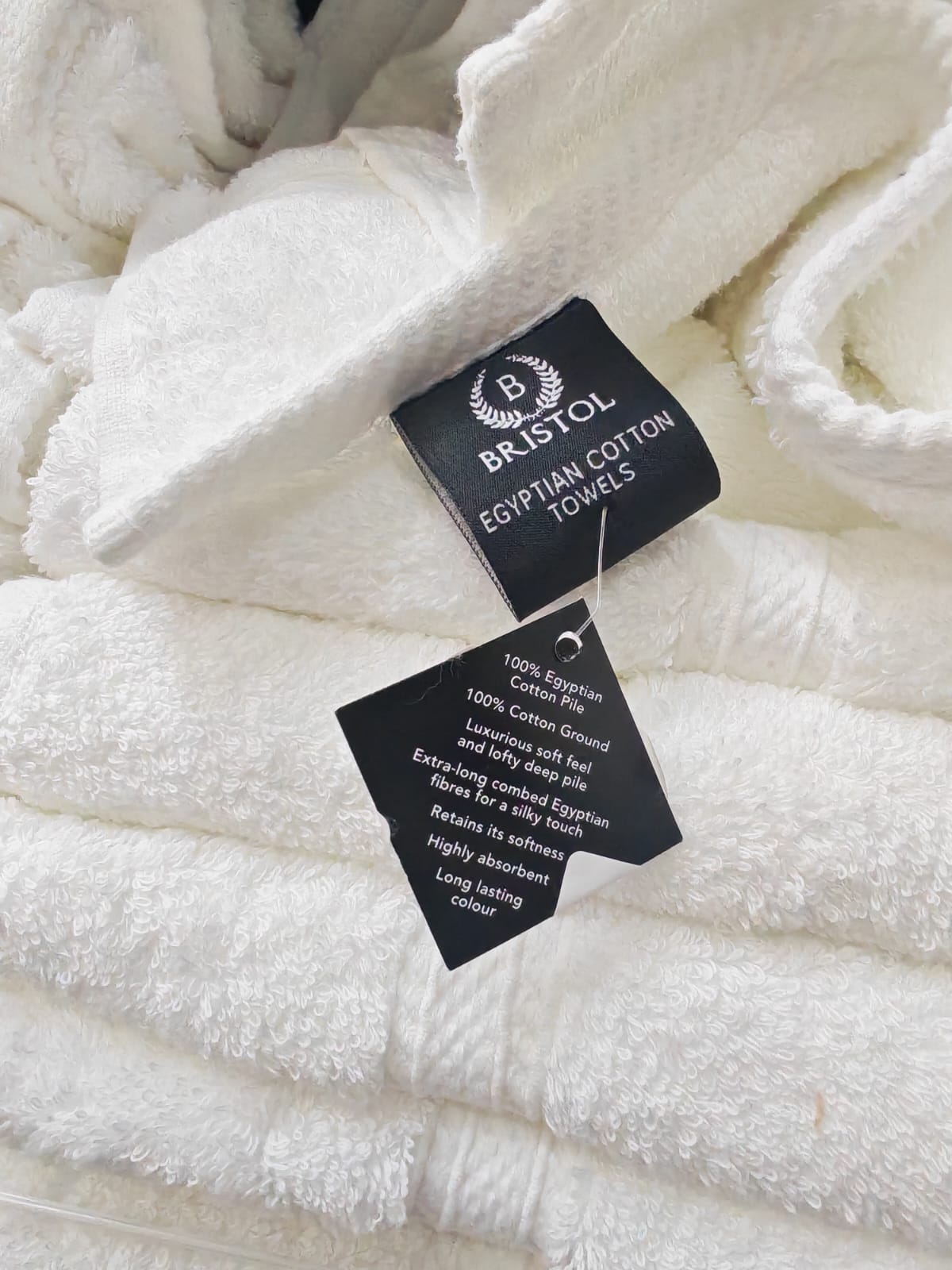 BRISTOL EGYPTIAN COTTON WHITE HAND TOWEL - Image 2